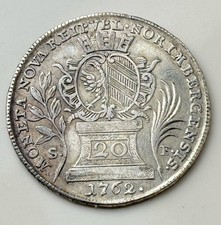 Nürnberg Reichsstadt 20 Kreuzer 1762 SF Kaiser  Franz I Silber . Km# 320