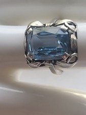 Vintage Silberring blauer
