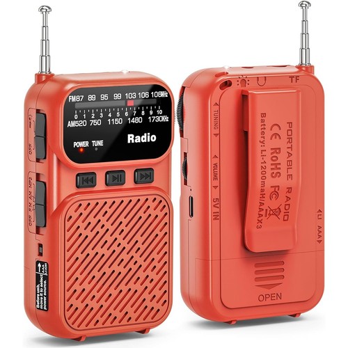 Mini radio rot - tragbar, 1200mah