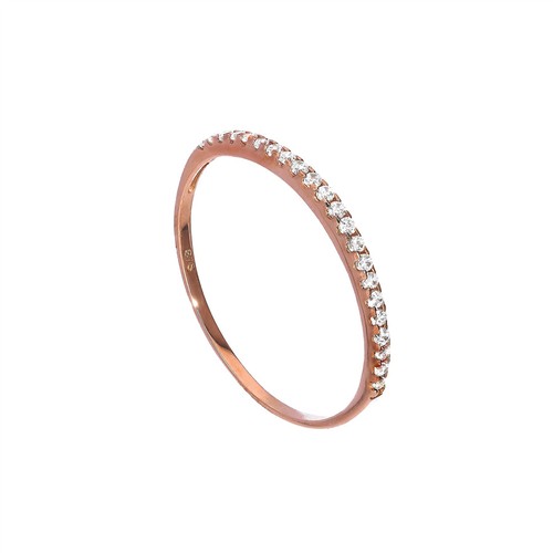Rotgold klar cz - 9k, (375)