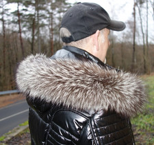 Silberfuchs Pelz Kapuze Kragen