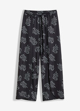 Neu Hose in Wickeloptik Gr. 44/46 Schwarz Weiß Damen Palazzohose Freizeithose