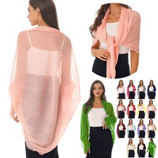 Damen Langarm Bolero Chiffon Strickjacke Leichtes Open-Front Cardigan Cover Up