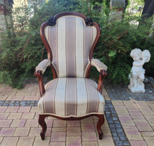 Antiker bequemer Sessel Biedermeier Louis Philippe 1860 Mahagoni Schloß Chateau