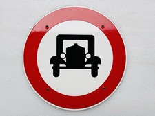 Emailschild Durchfahren für Kraftfahrzeuge verboten - 47cm - Original um 1950