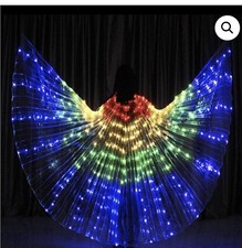 LED Feenflügel Umhang bunt Schmetterling Tänzer Bauchtanz Bühne Party Kostüm