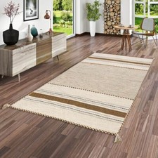 Natur Teppich Kelim Navarro Curry Beige