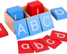 Qiekenao Montessori Großbuchstaben Sandpapier Buchstaben Kinder Lernhilfe