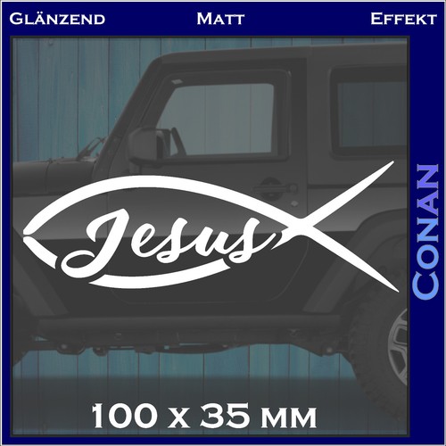 Jesus aufkleber fisch - 2x,
