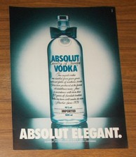 Seltene Werbung ABSOLUT VODKA - Absolut Elegant 1988