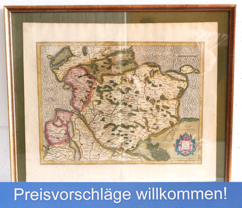 Antike handkolorierte karte - antike,