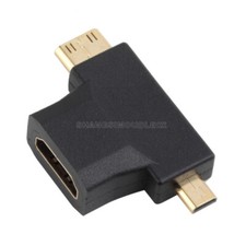 Black 3 in 1 HDMI Female to