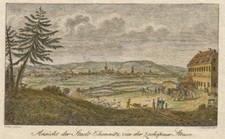 Chemnitz Gesamtansicht Original Kupferstich Endner 1820