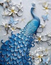 XL Fototapete Wallprint Bild Nostalgie Blumen Wandbild Vogel blau 184 x 248 cm