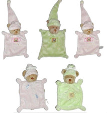 Auswahl Nicotoy Schmusetuch BÄR TEDDY TEDDYBÄR grün oder rosa Mütze Kuscheltuch