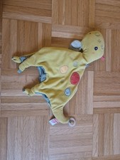 BABY FEHN DRACHE DINO DINOSAURIER grün gelb Schmusetuch Handpuppe Happy Dino #1