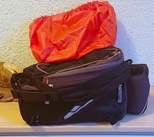 VAUDE Silkroad L Gepäckträgertasche 11 (9+2) Liter Fahrrad schwarz + Regenhülle