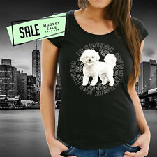 SALE Bichon Frise Aquarell Zeichnung Watercolor Hund Damen T-Shirt lustig S