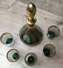 Altes Likörset 6tlg. vergoldet, mundgeblasen mit 5 Gläsern, sehr schönes Design