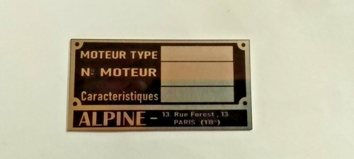 Typenschild renault alpine - typenschild,