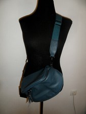 Schöne vegane Kunstleder Gürteltasche Beltbag Bauchtasche petrol blau NEU 