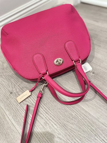 Hot pink leather satchel - hot, bag