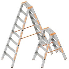 Layher Topic 1043 Stufenstehleiter Doppelleiter Bockleiter Stehleiter Alu Leiter