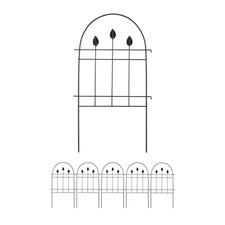 Beetzaun Steckzaun, Teichzaun 6er Set, Zaunelemente Zaunfelder Ziergitter Metall