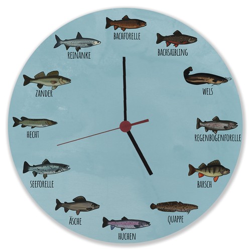 Deutsche fischarten wanduhr - fischarten,