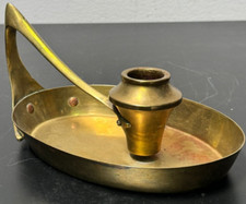 Messing, Kerzenleuchter, einarmig, Entwurf: Bruno Paul (1874-1968), Jugendstil