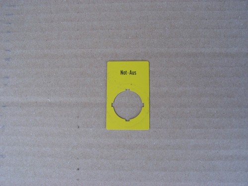 Not aus schild gelb - schild, moeller