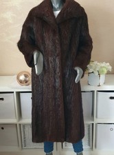 Vintage Retro Damen Pelz Mantel Pelzmantel braun aus Nachlass Gr. M