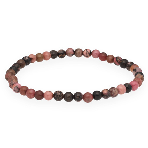 Rhodonit mini kugelarmband 4mm - rhodonit,