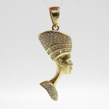 585/-er Gelbgold - Nofretete Anhänger mit Zirkonia - ca.5.43gr.
