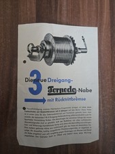 Werbeblatt/Fahrrad/Die Neue Dreigang Torpedo Nabe Mit Rücktrittbremse/1953-Orig.
