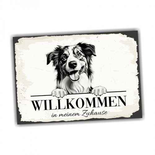 Hundeschild willkommen zuhause - hundeschild,