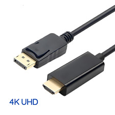 DisplayPort auf HDMI-kompatibles 4K Adapterkabel unidirektional 1m 2m 3m schwarz