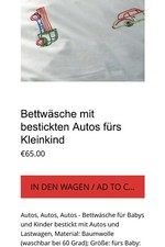 hochwertige Ki Bettwäsche  handbest. 100x135 Glockengießer*