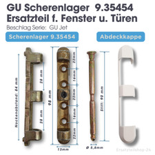 GU Scherenlager 9.35454, opt.m. Abdeckkappe Ersatzteil f. Fenster-Türen Beschlag