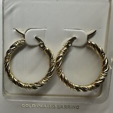 Ohrringe Creolen Damen 25mm vergoldet Edelstahl Gold gedreht Schmuck Neu