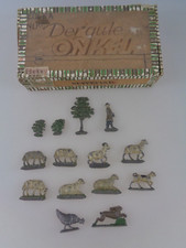 14 Zinnfiguren Schäfer Schafe Tiere Bäume halbplastisch 2,5 - 6 cm (7908)