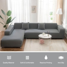 Sofabezug Stretch Elastische Sofahusse Abdeckung Für 12/3/4Sitzer L Form Ecksofa