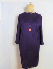 Marimekko Kleid Suomen Trikot size M/L Kaftan  Dunkelviolett Druckknopf Vintage 