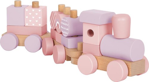 Holzzug rosa bausteine - holzzug,
