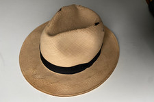 Herren Montecristi Panama Hut von Locke und Co. 7 5/8 - 62 - reparaturbedürftig