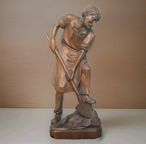 Holzfigur bauer schaufel - holzfigur, m.