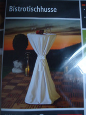4 x Bistrotischhusse Bisstrotisch Husse Stehtischhusse Stehtisch Ø 60 weiß OVP