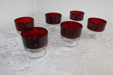 6 Arcoroc Luminarc rot rubinrot Champagner Gläser Sektgläser Frankreich vintage