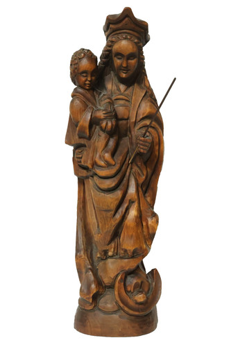 Alte geschnitzte heiligenfigur - geschnitzte,