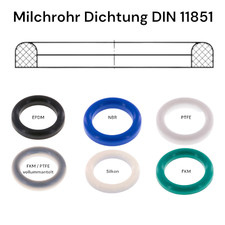 DIN 11851 Milchrohr Milchgewinde FDA Dichtung EPDM NBR FKM PTFE Silikon Natur 👍